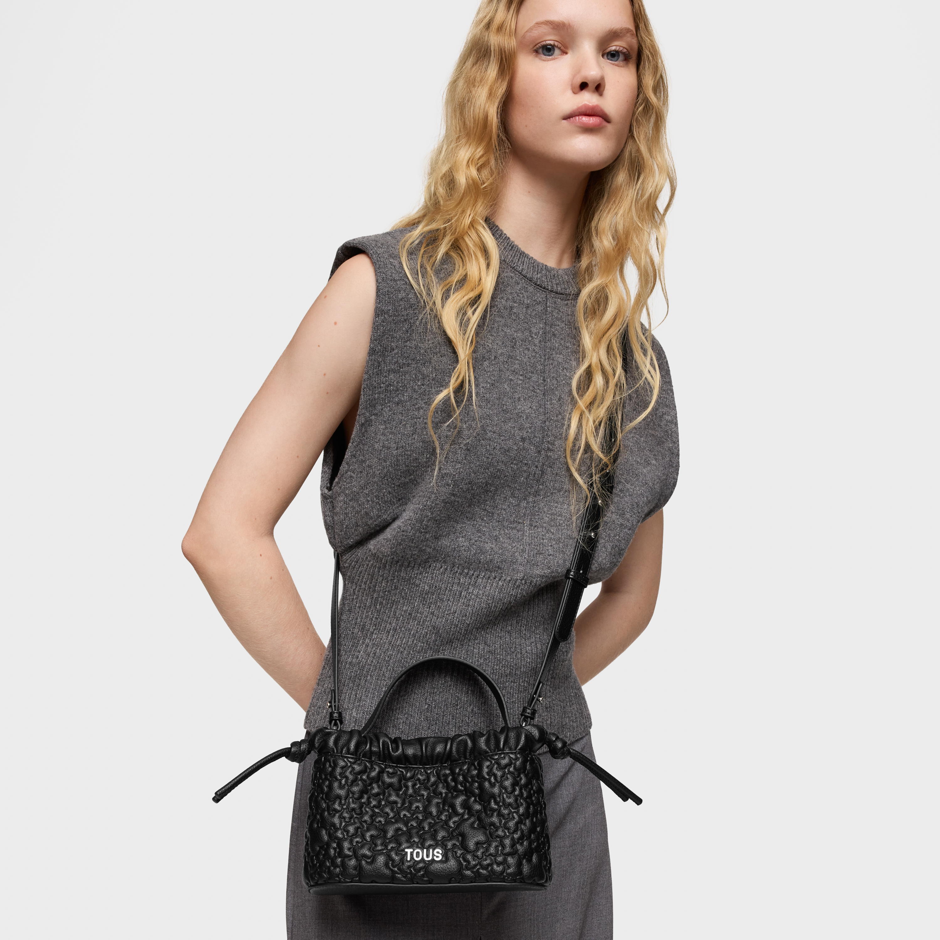 Small black shoulder bag TOUS Puffy Bear