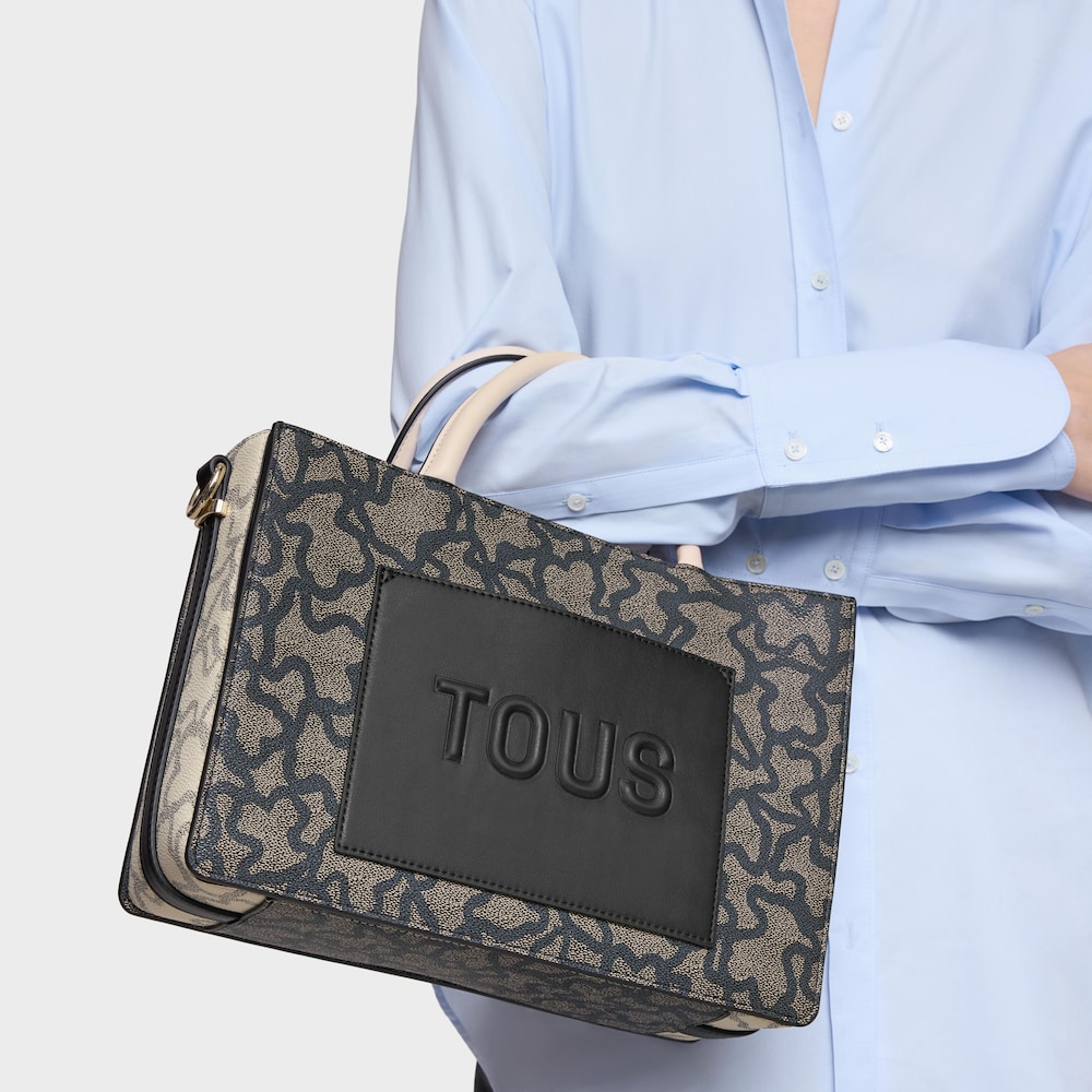 Średniej wielkości czarna torba na zakupy z kolekcji Amaya Kaos Icon