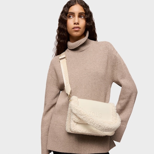 Bandolera mediana beige Audree Warm