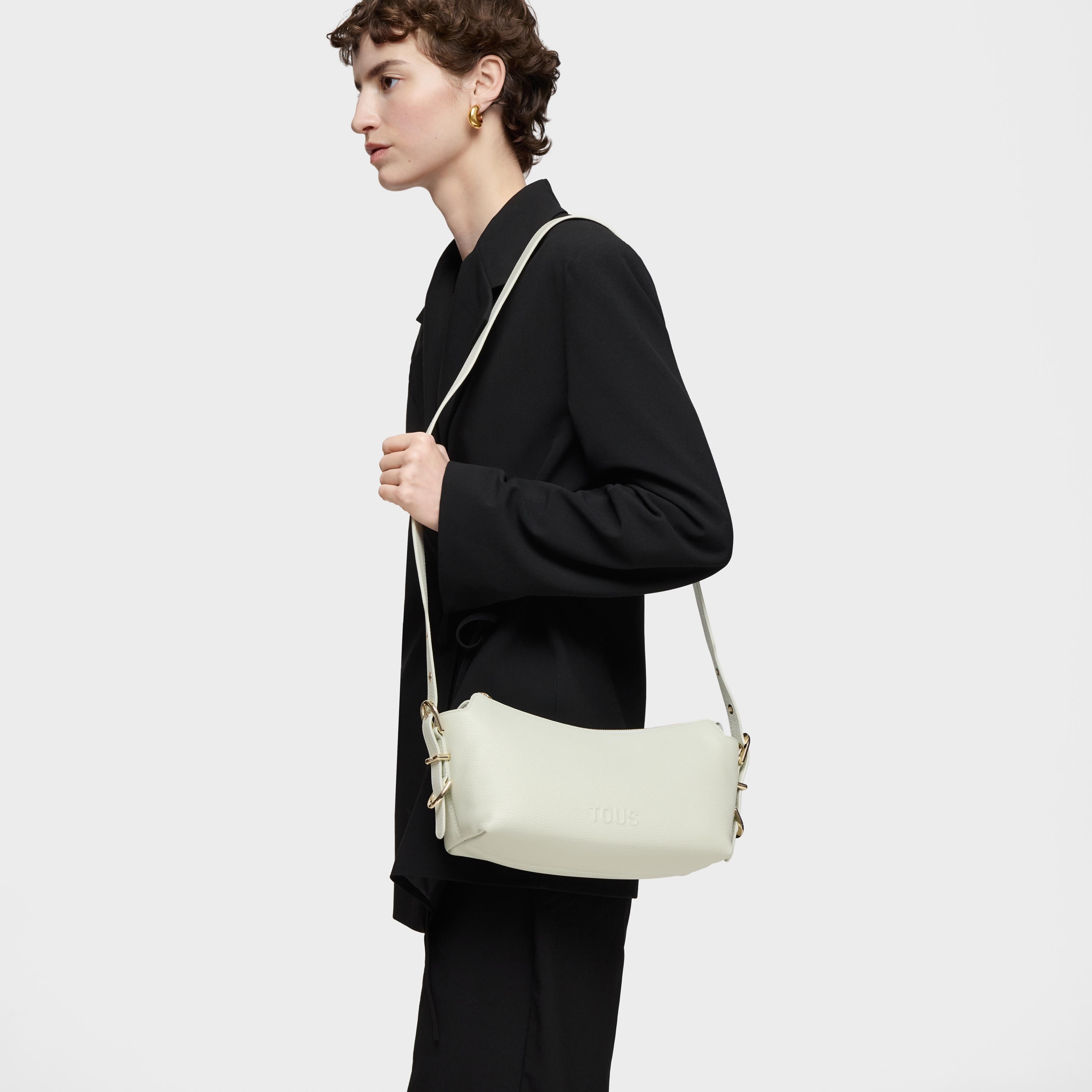 Sac à bandoulière en cuir vert pâle petit TOUS Buckles