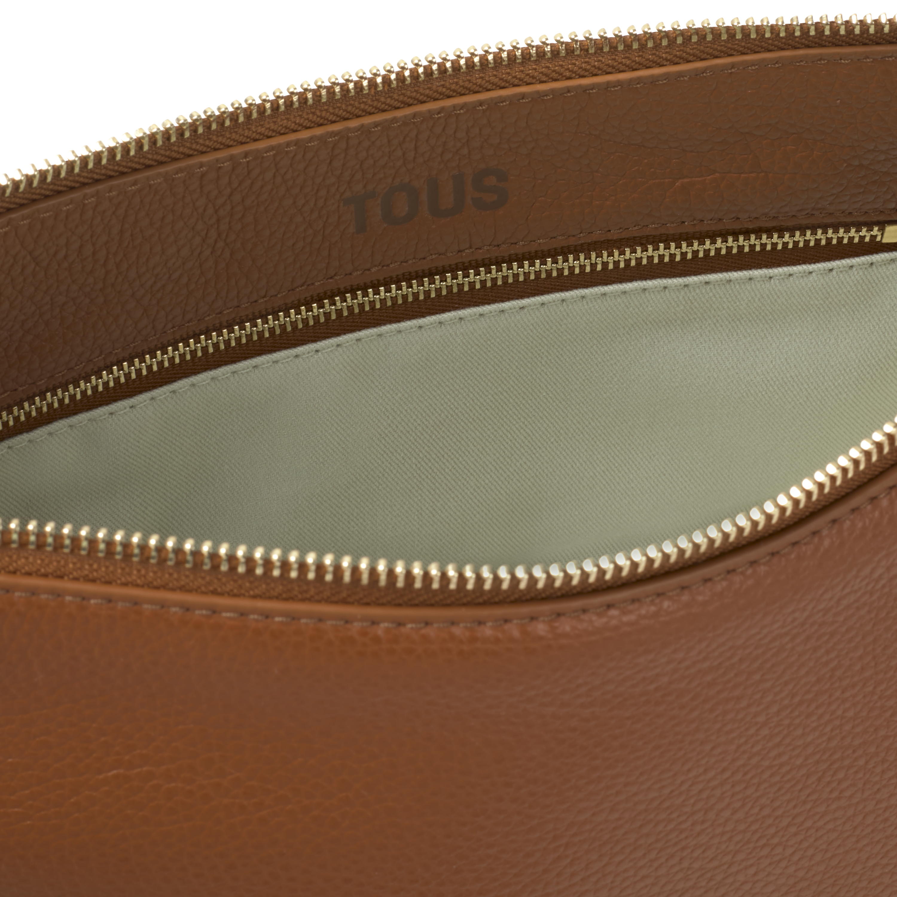Small camel-colored leather Crossbody bag TOUS Buckles