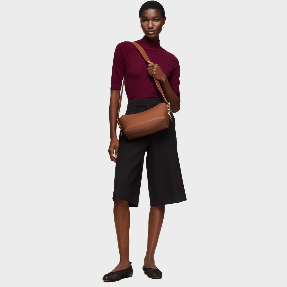 Small camel-colored leather Crossbody bag TOUS Buckles