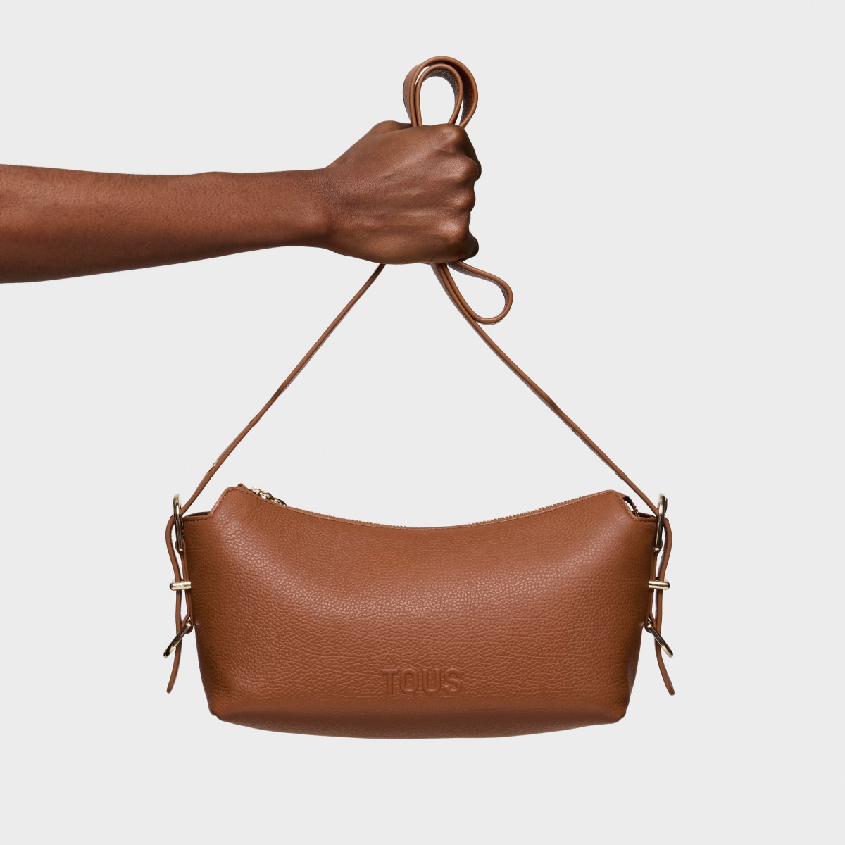 Small camel-colored leather Crossbody bag TOUS Buckles