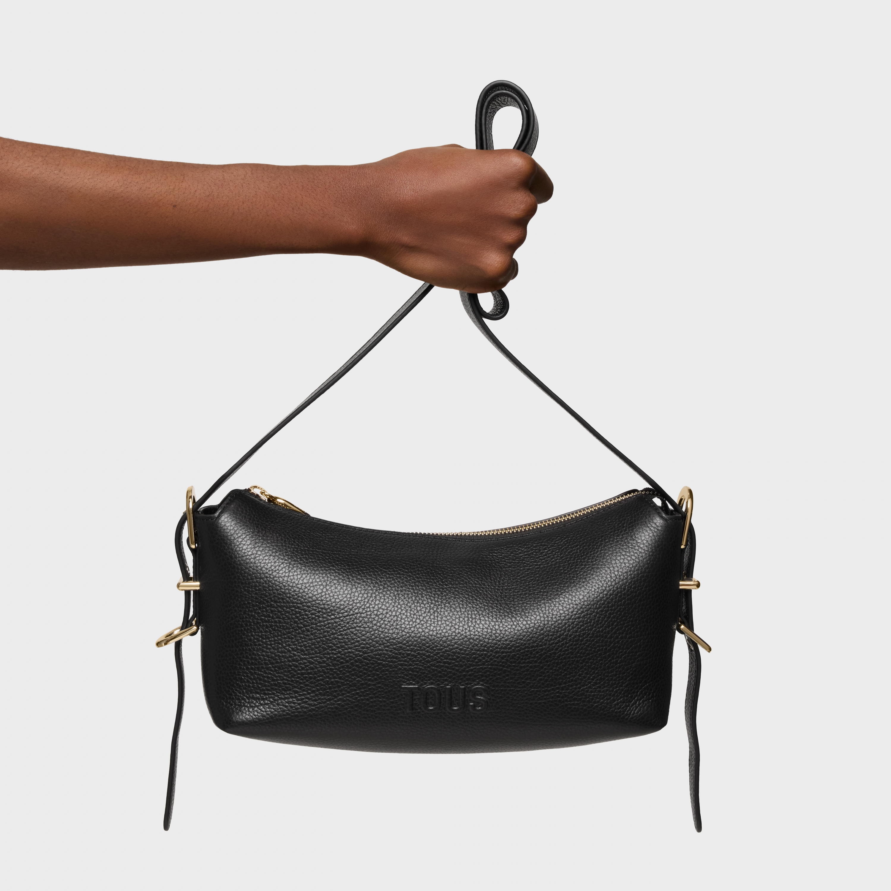 Small black leather Crossbody bag TOUS Buckles