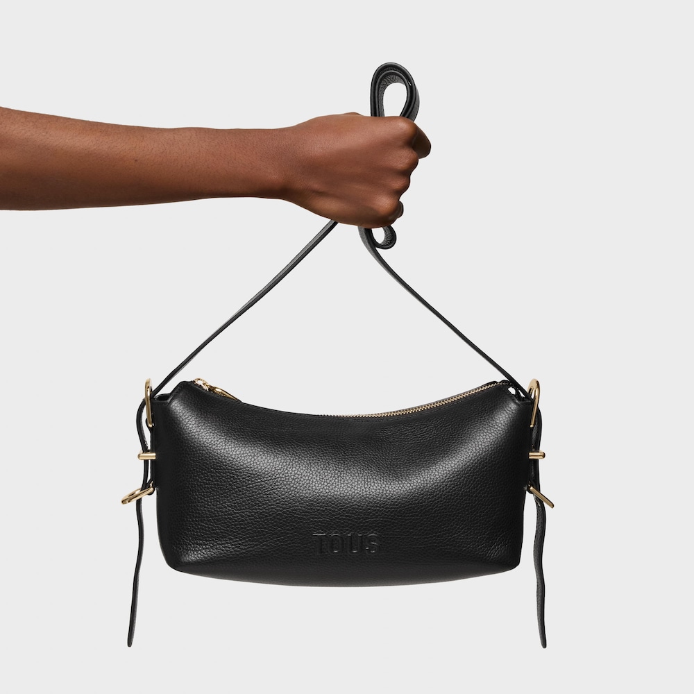 Mała czarna sk&oacute;rzana Torebka przez ramię TOUS&nbsp;Buckles