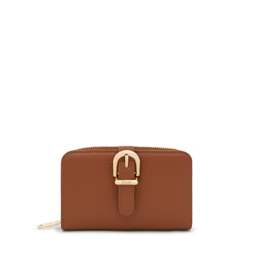 Billetera de piel camel TOUS Buckles
