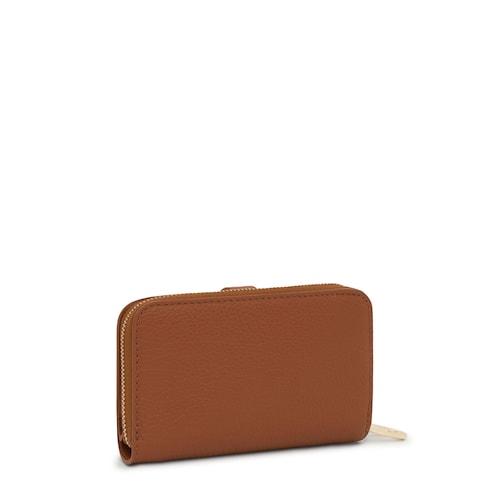 Billetera de piel camel TOUS Buckles