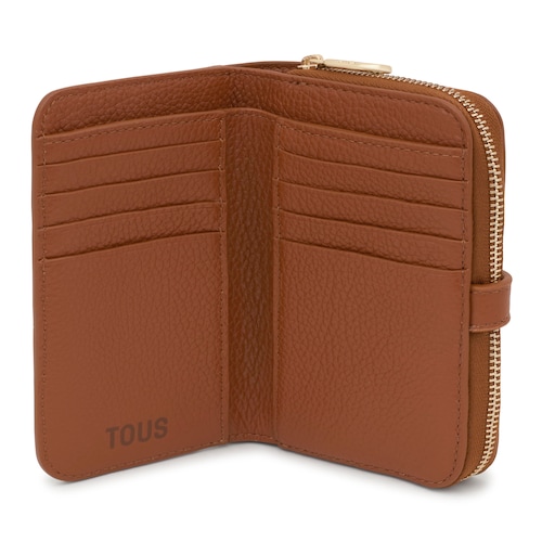 Billetera de piel camel TOUS Buckles
