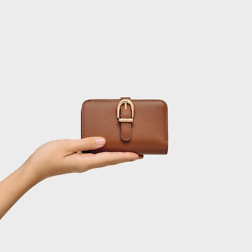 Billetera de piel camel TOUS Buckles