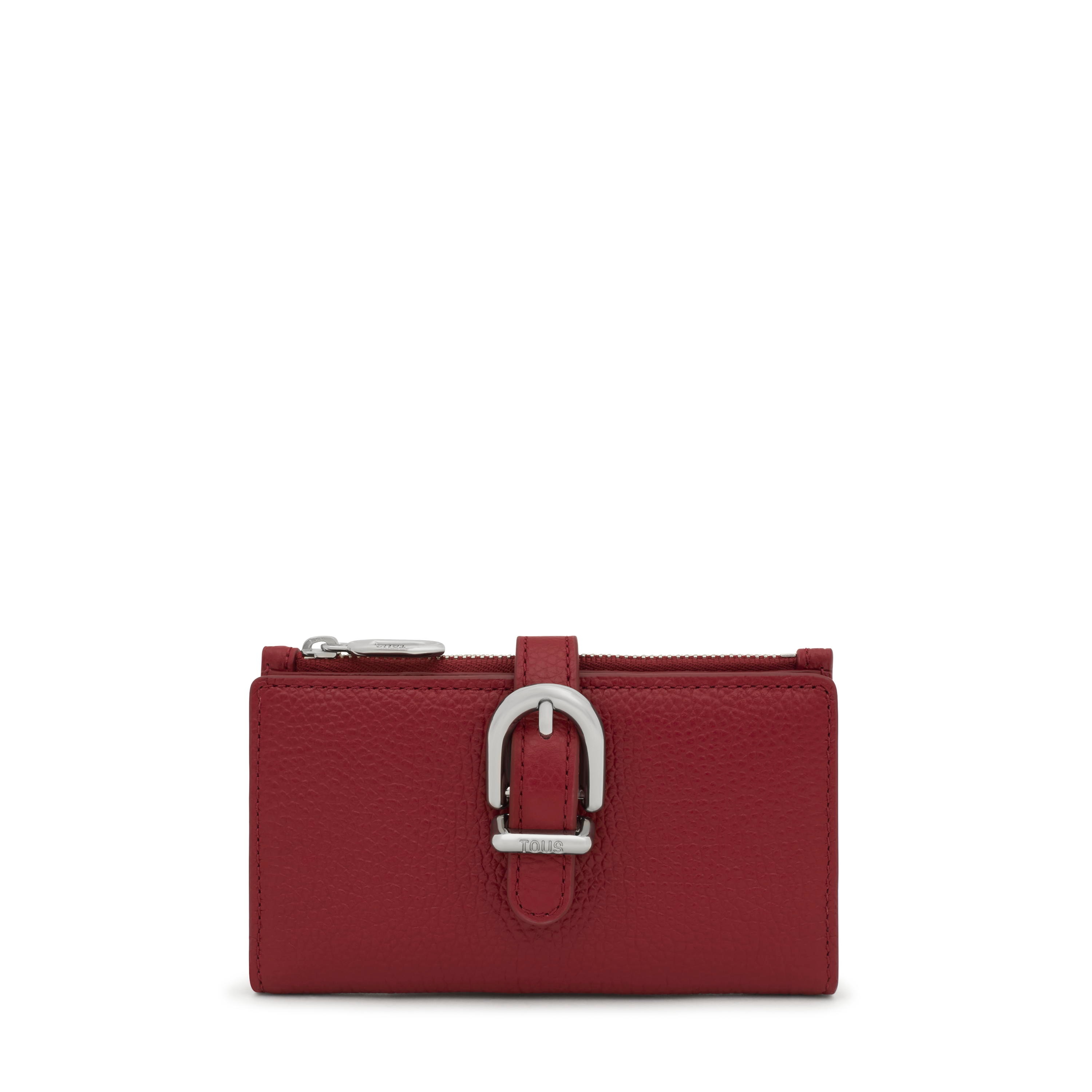 Burgundy-colored leather Card wallet TOUS Buckles