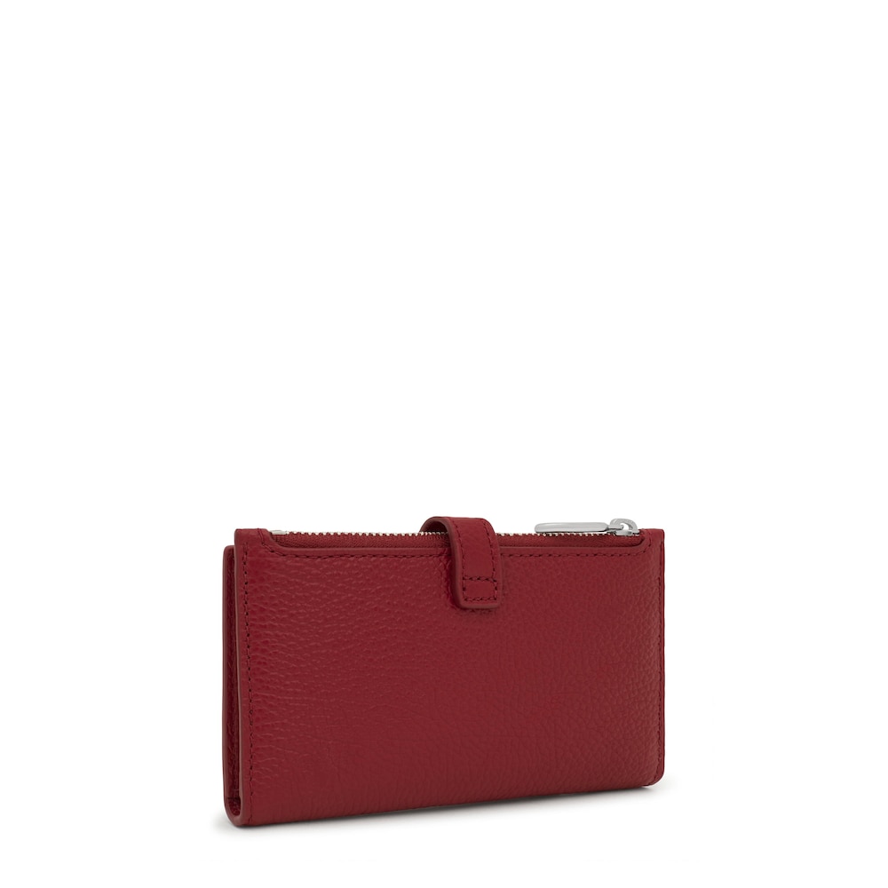 Burgundy-colored leather Card wallet TOUS Buckles image number 1