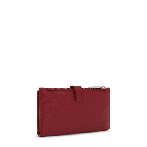 Burgundy-colored leather Card wallet TOUS Buckles