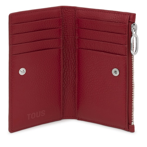 Burgundy-colored leather Card wallet TOUS Buckles