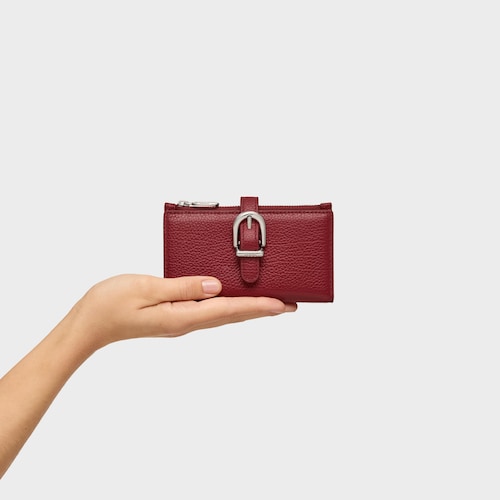 Burgundy-colored leather Card wallet TOUS Buckles