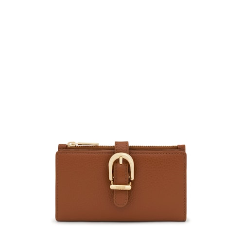 Cartera de piel camel TOUS Buckles