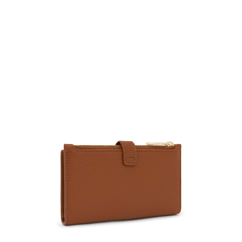 Cartera de piel camel TOUS Buckles