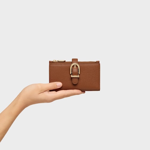 Cartera de piel camel TOUS Buckles