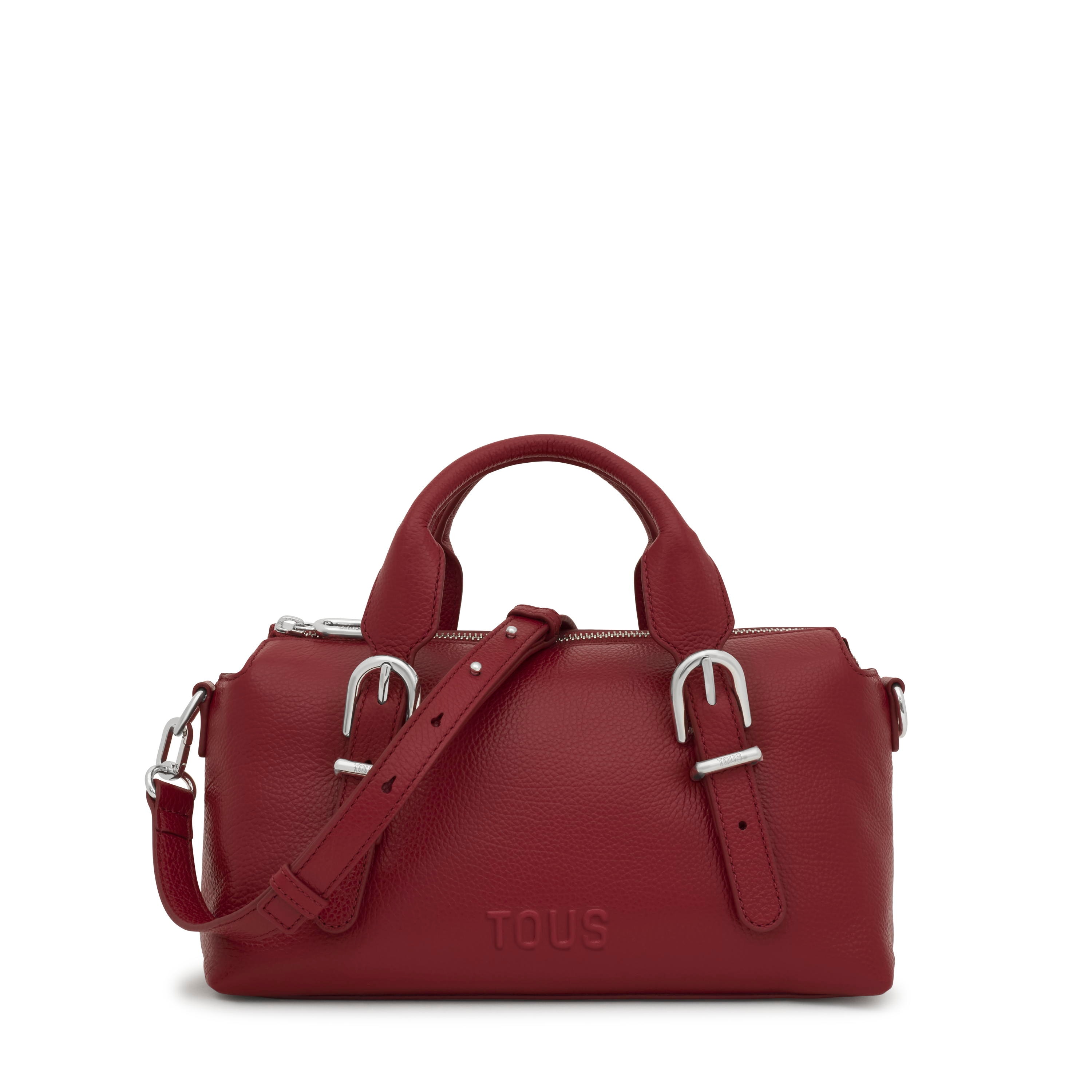 burgundy-colored leather Bowling bag TOUS Buckles