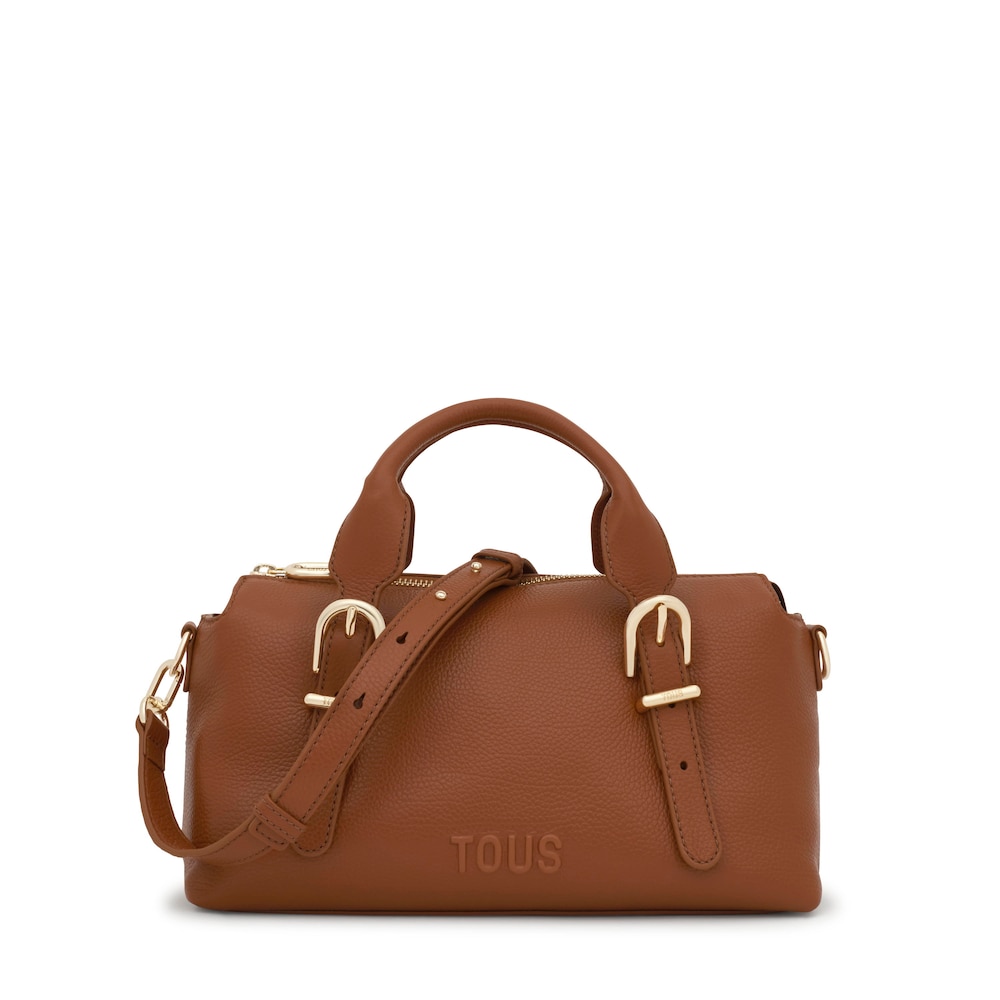 Medium camel-colored leather Bowling bag TOUS Buckles