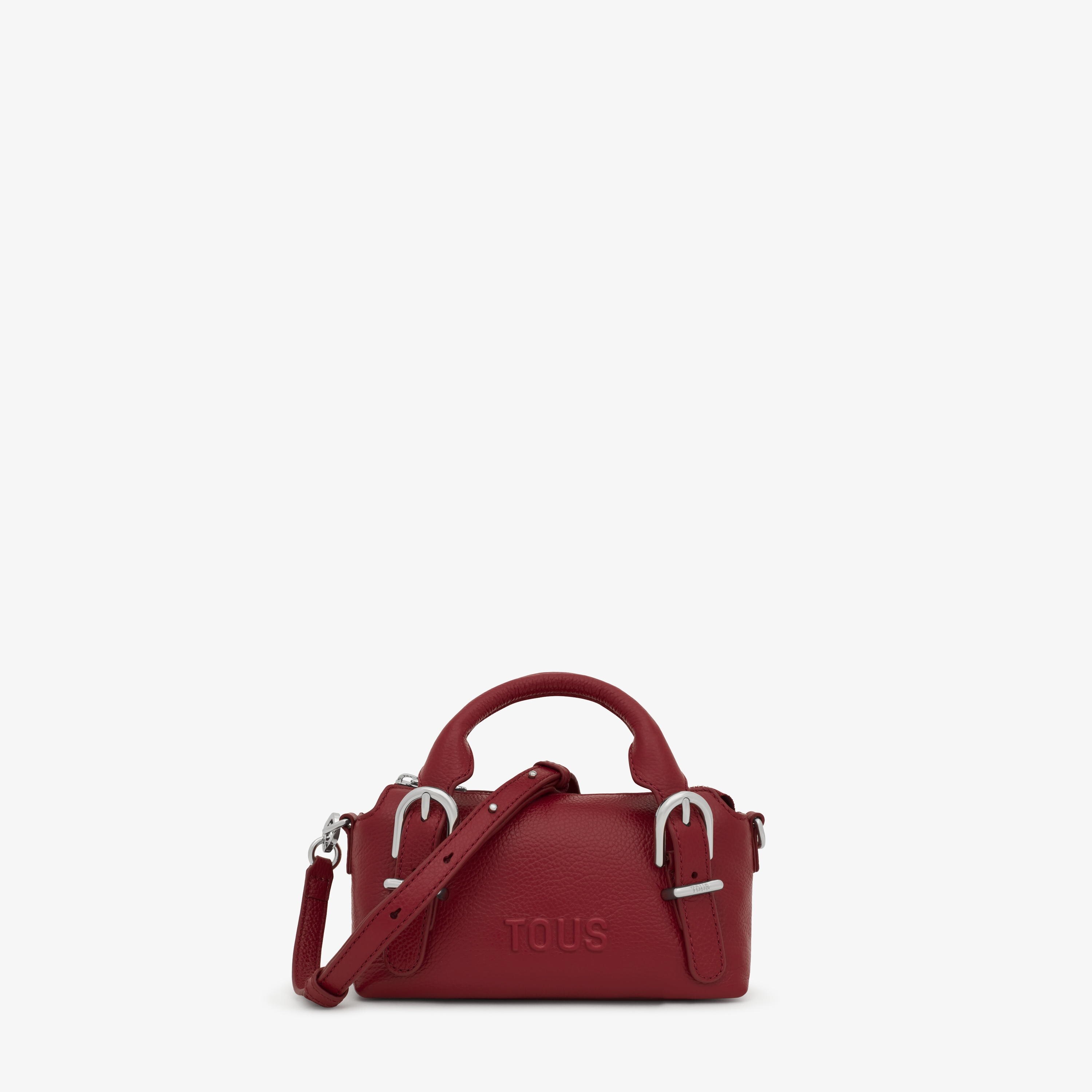 Small burgundy-colored leather Bowling bag TOUS Buckles