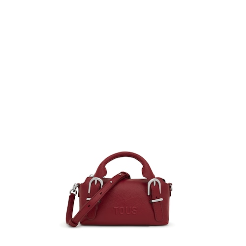 Small burgundy-colored leather Bowling bag TOUS&nbsp;Buckles