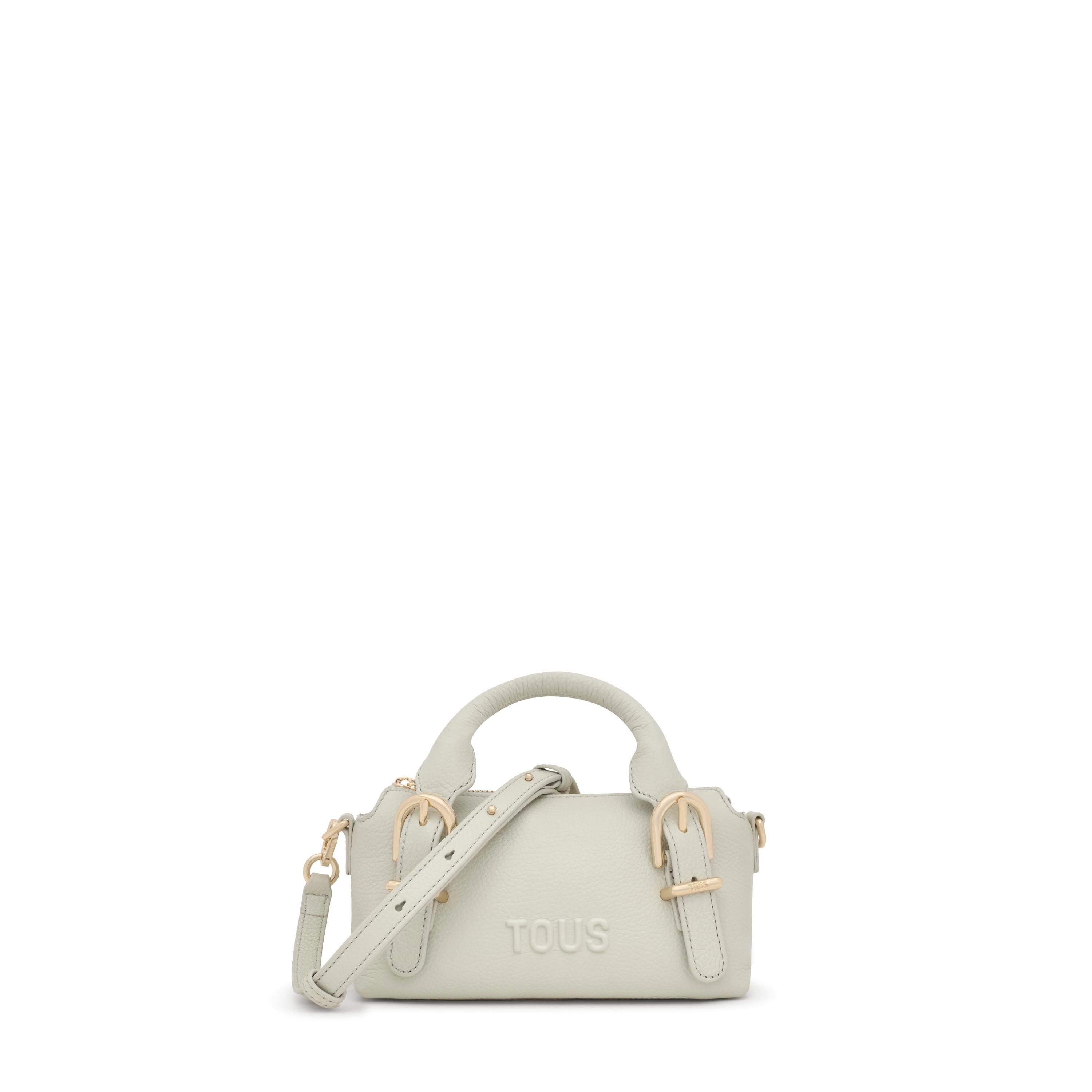 Small olive green leather Bowling bag TOUS Buckles