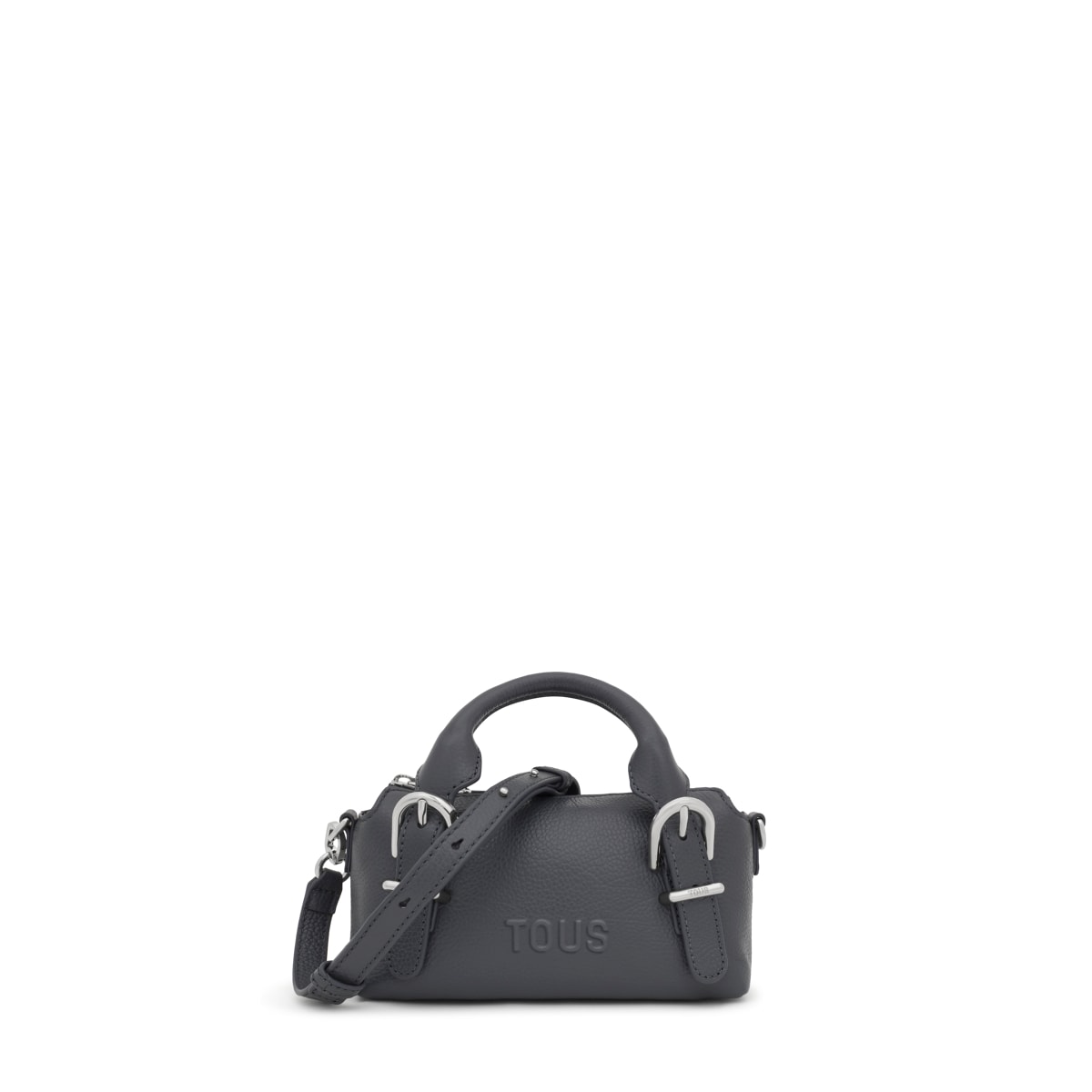 Small dark gray leather Bowling bag TOUS Buckles