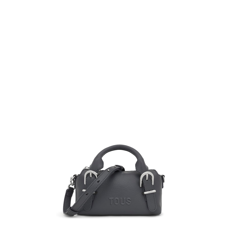 Small dark gray leather Bowling bag TOUS Buckles image number 0