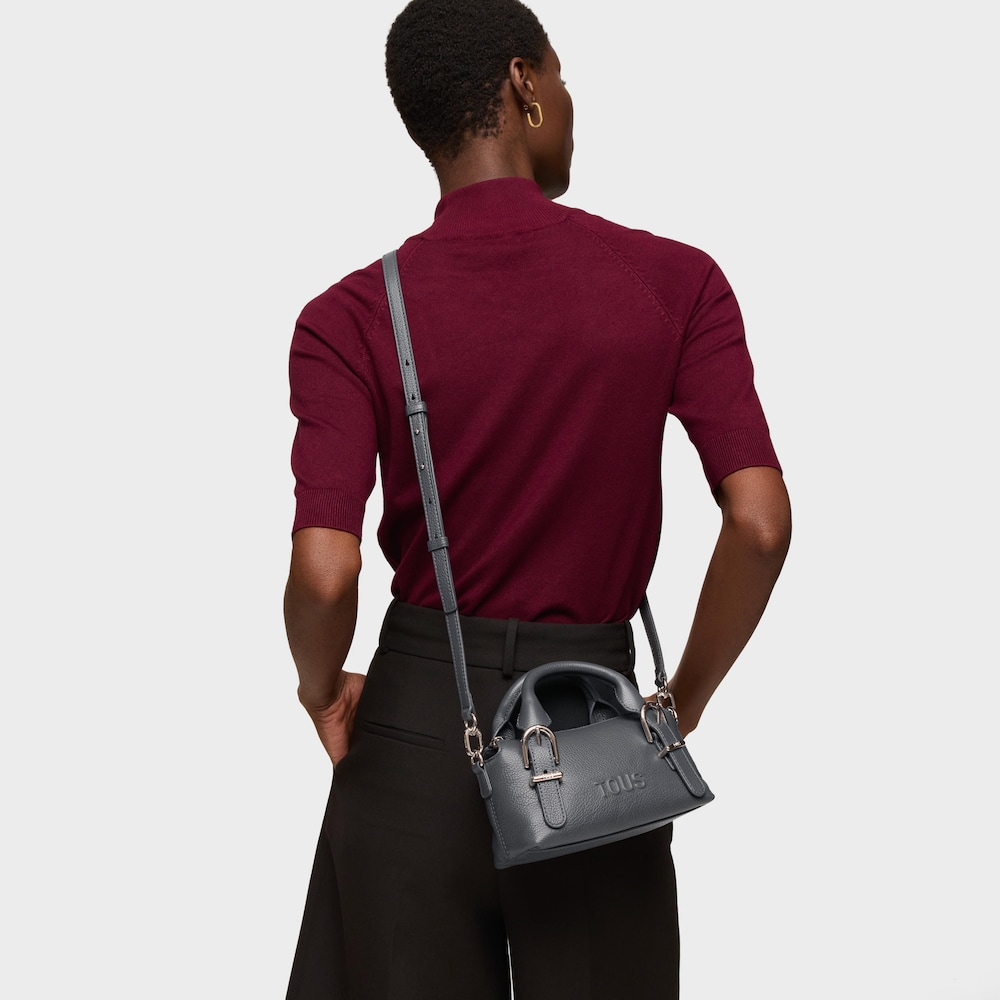 Borsa bowling in pelle grigio scuro piccola TOUS&nbsp;Buckles