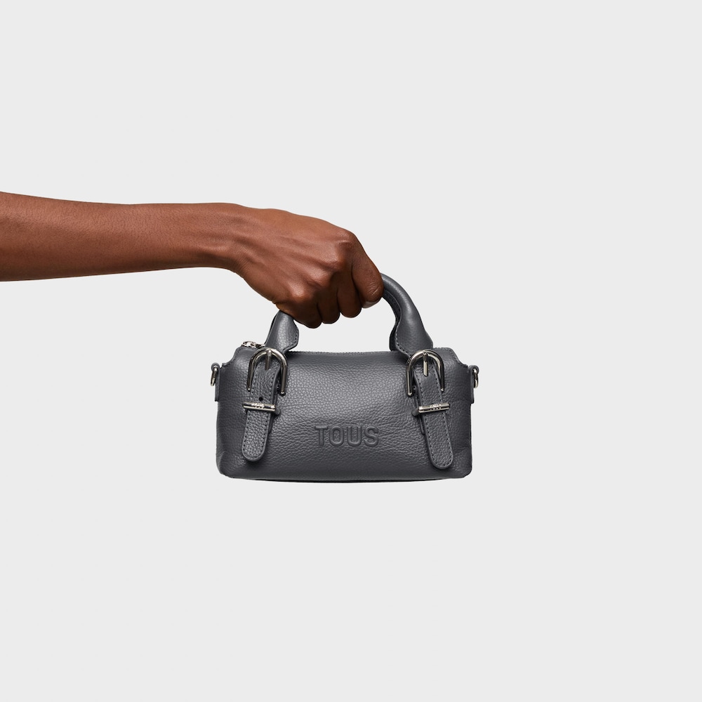 Small dark gray leather Bowling bag TOUS Buckles image number 5