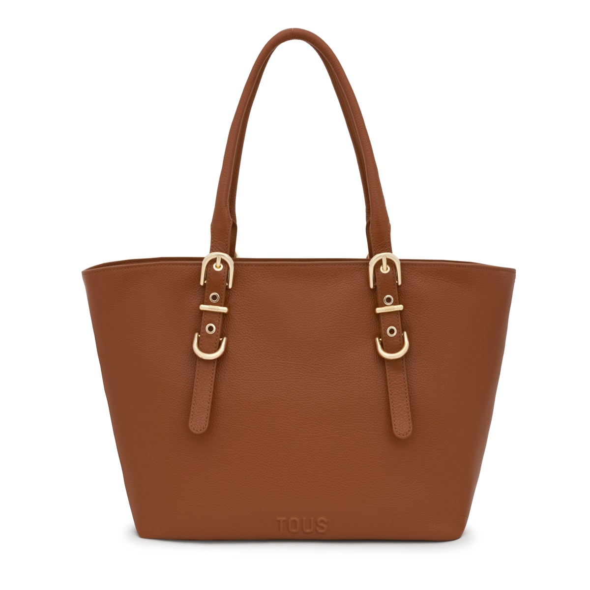Large camel-colored leather Tote bag TOUS Buckles