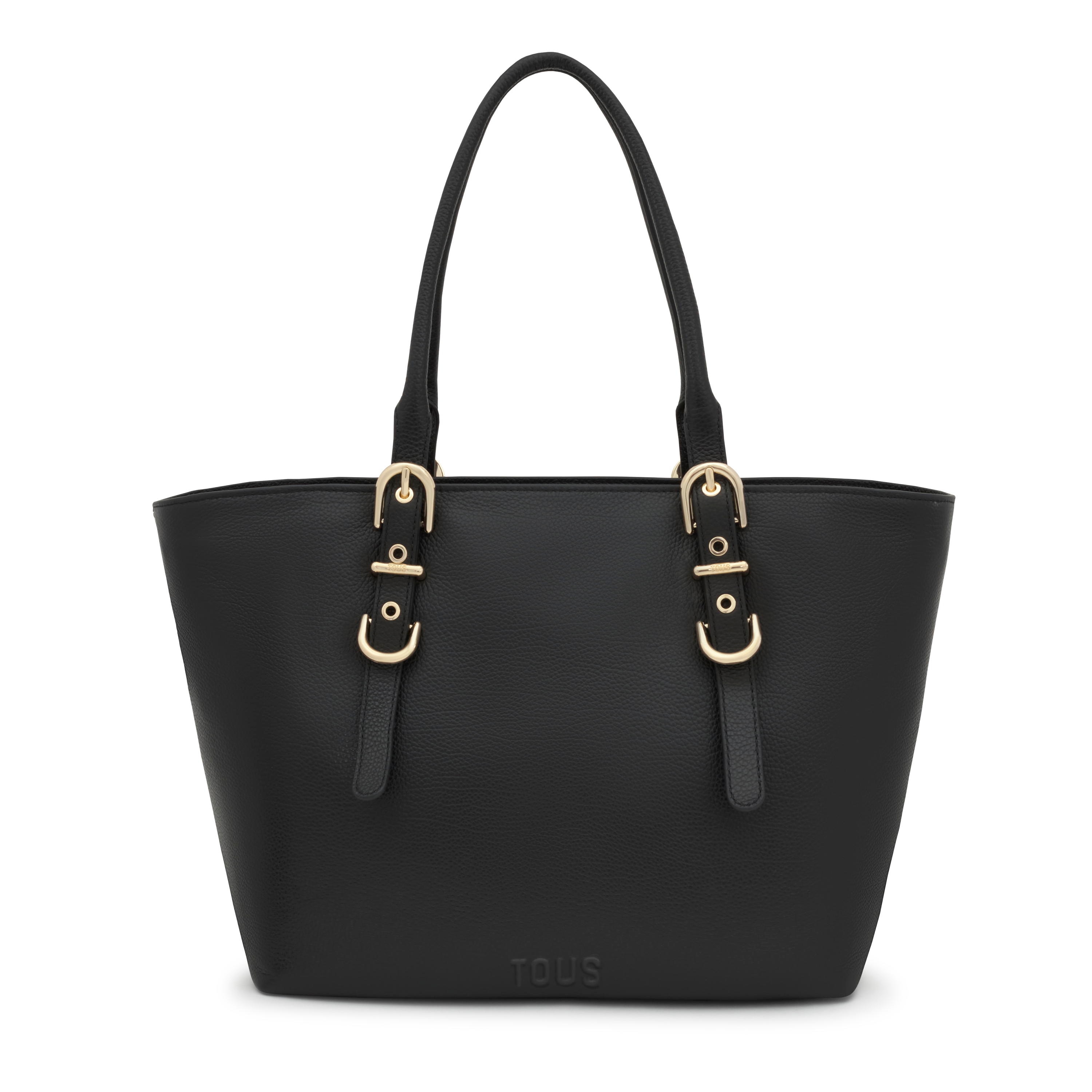 Large black leather Tote bag TOUS Buckles