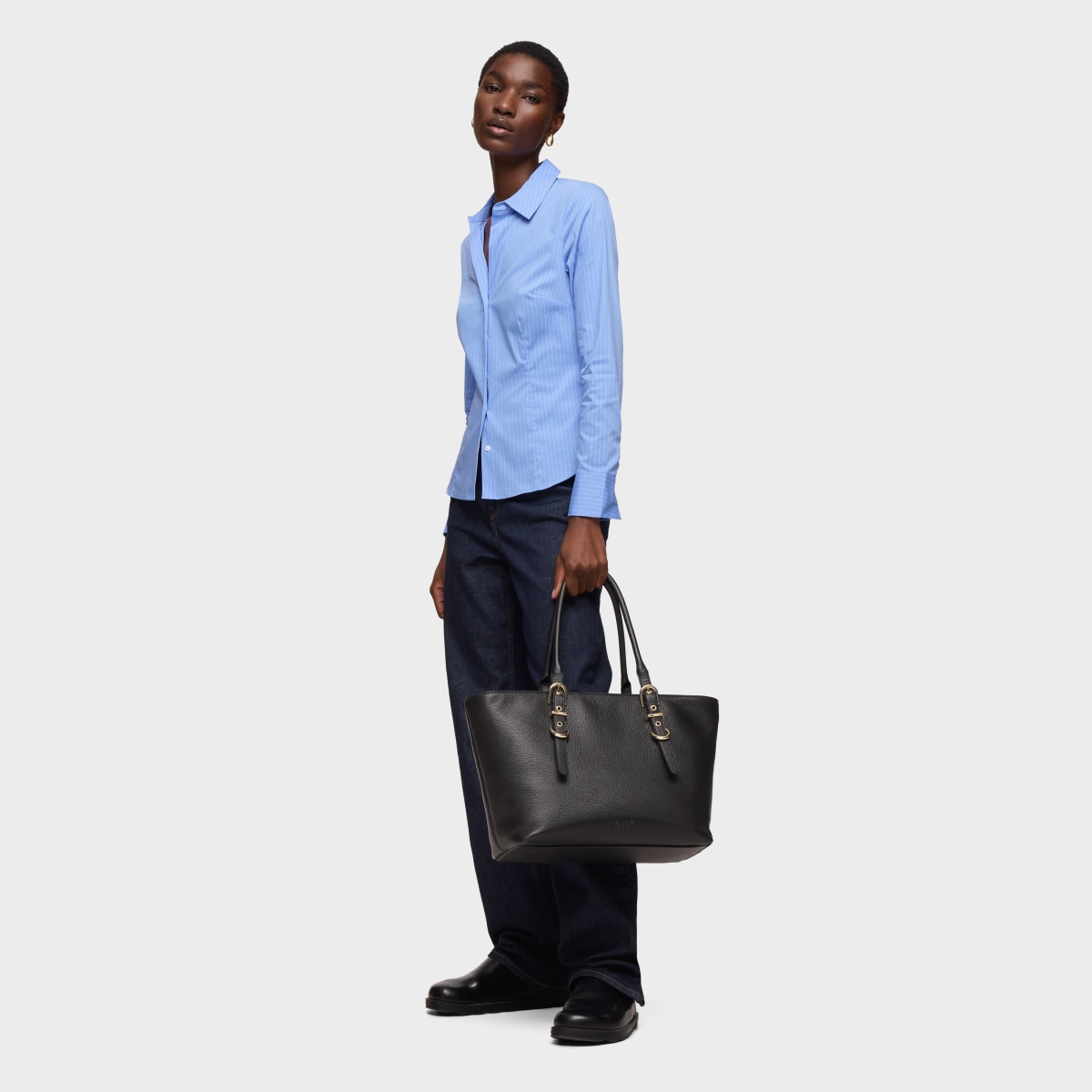 Large black leather Tote bag TOUS Buckles