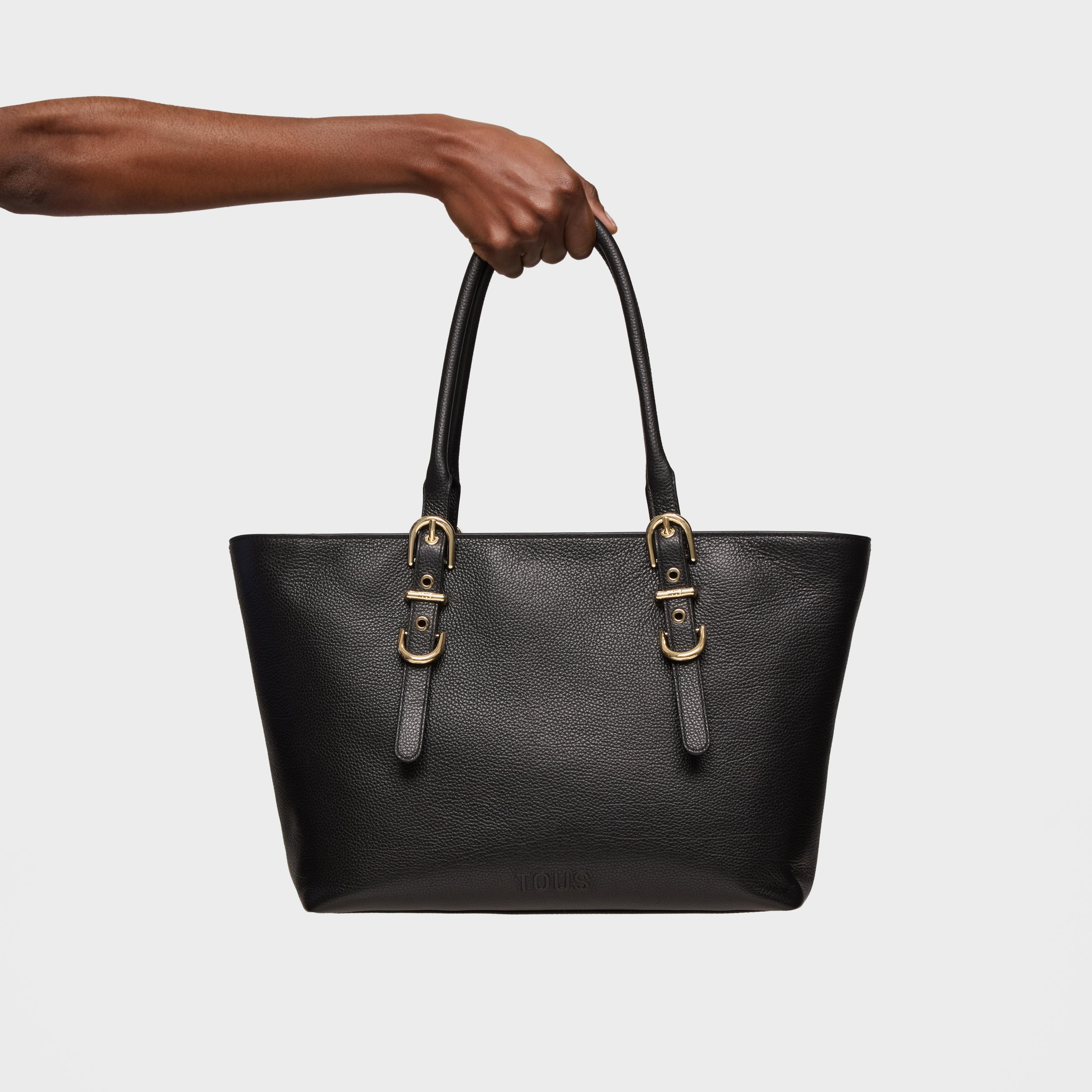 Large black leather Tote bag TOUS Buckles