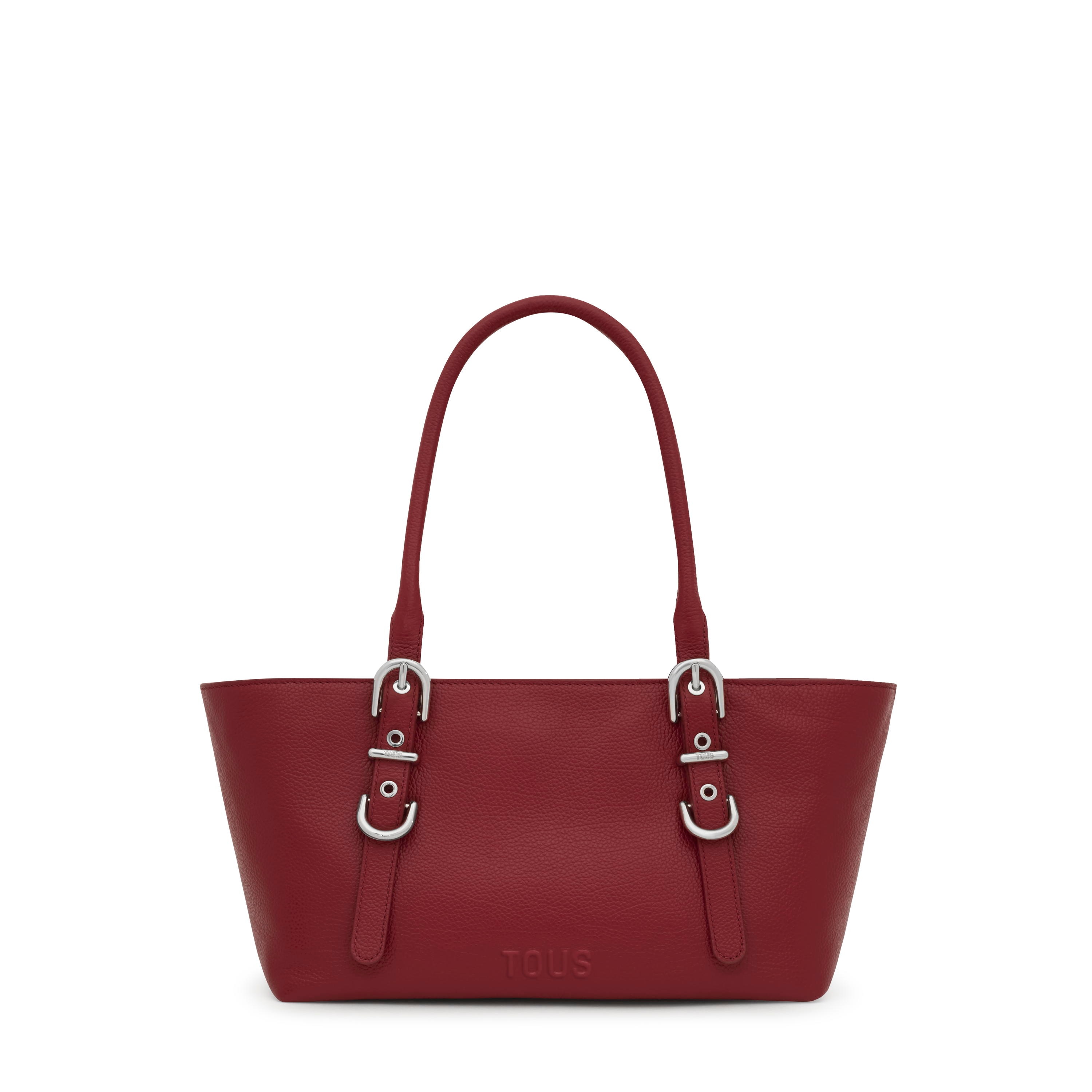 Medium burgundy-colored leather Tote bag TOUS Buckles