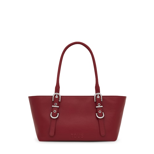 Medium burgundy-colored leather Tote bag TOUS&nbsp;Buckles