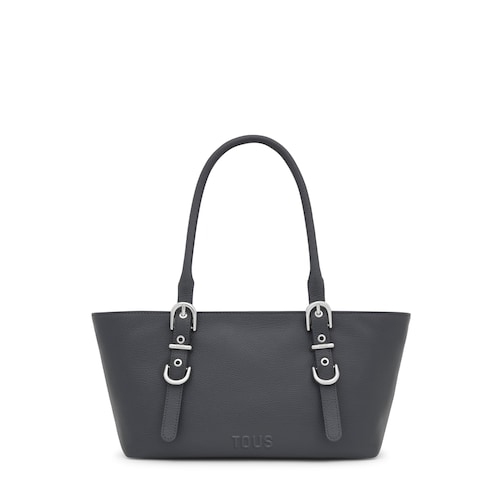 Medium dark gray leather Tote bag TOUS&nbsp;Buckles