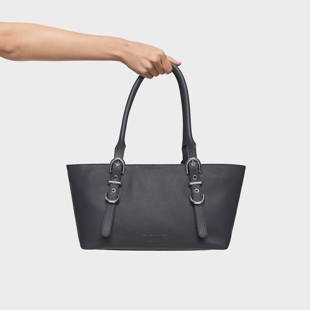 Medium dark gray leather Tote bag TOUS Buckles image number 5