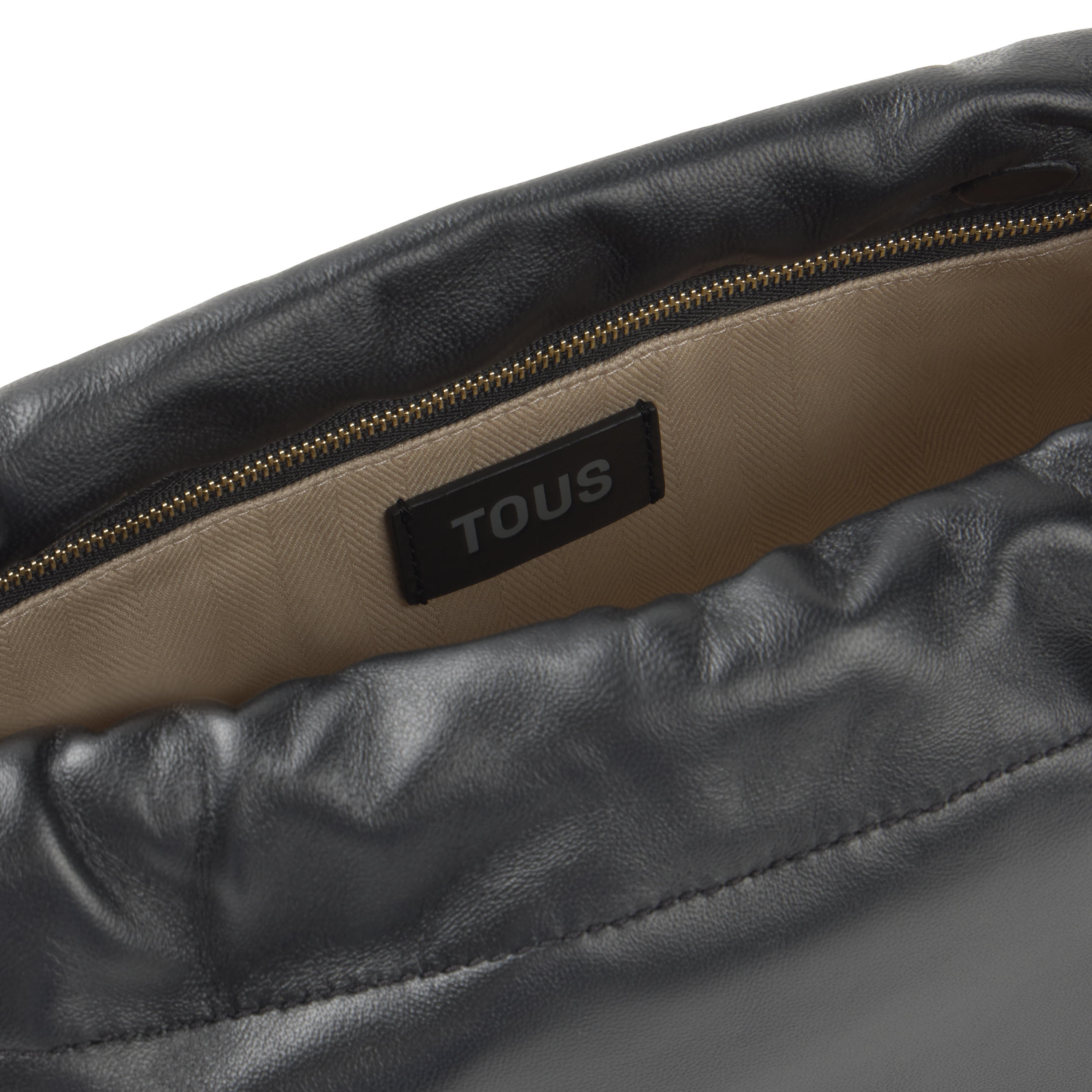 Medium black leather Shopping bag TOUS Gloss