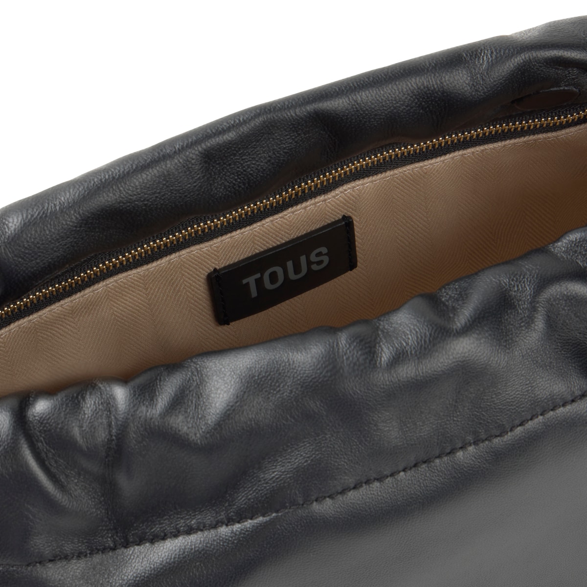 Medium black leather Shopping bag TOUS Gloss