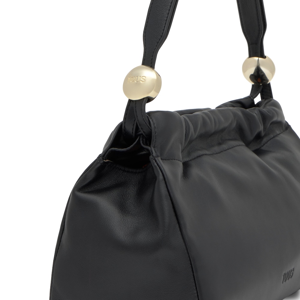 Medium black leather Shopping bag TOUS Gloss