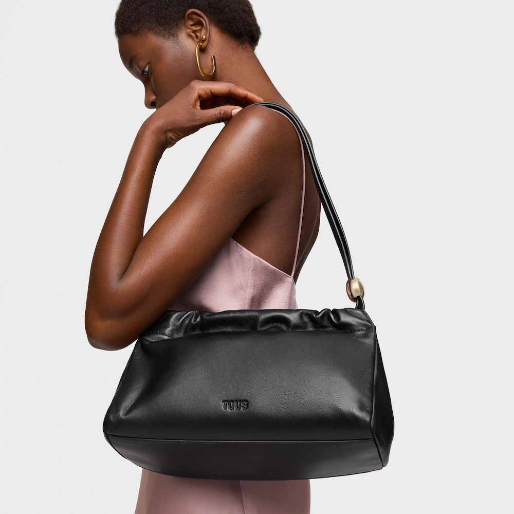 Medium black leather Shopping bag TOUS&nbsp;Gloss