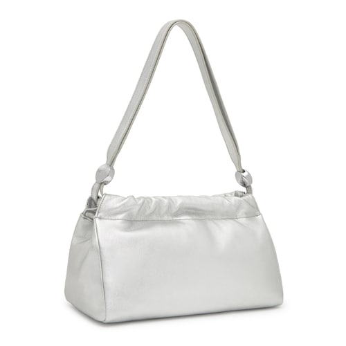 Shopper mediano de piel plateada TOUS Gloss