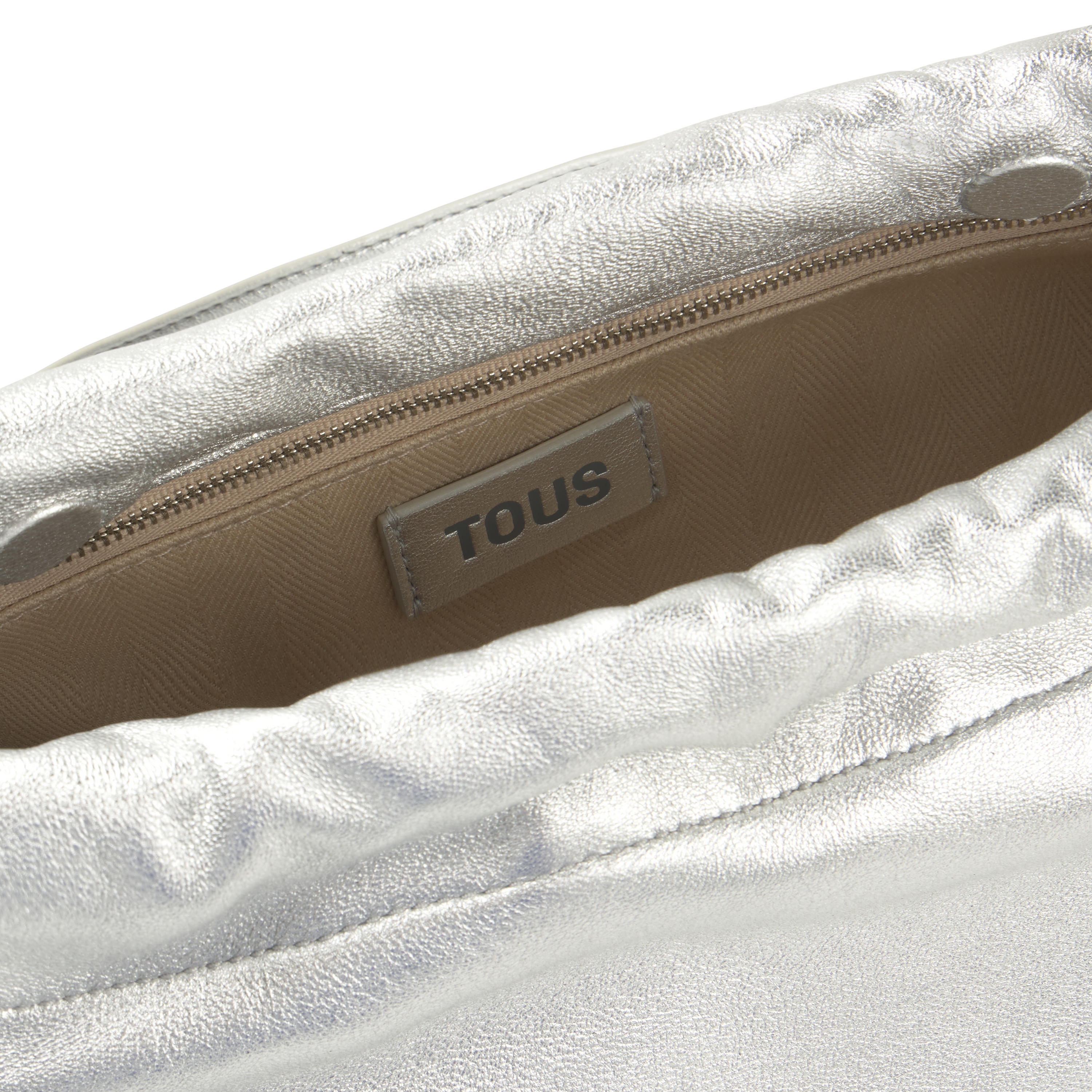 Medium silver-colored leather Shopping bag TOUS Gloss