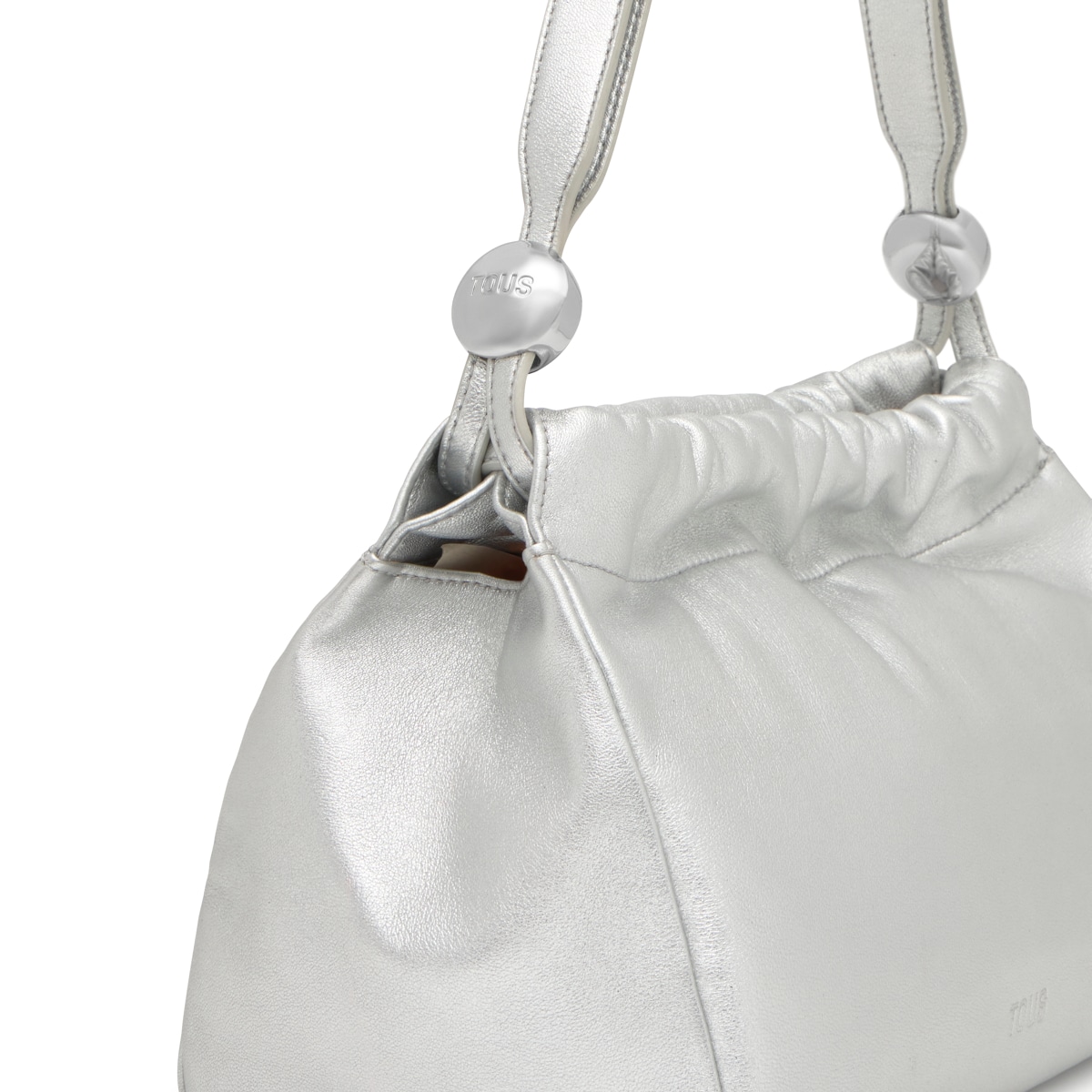 Medium silver-colored leather Shopping bag TOUS Gloss