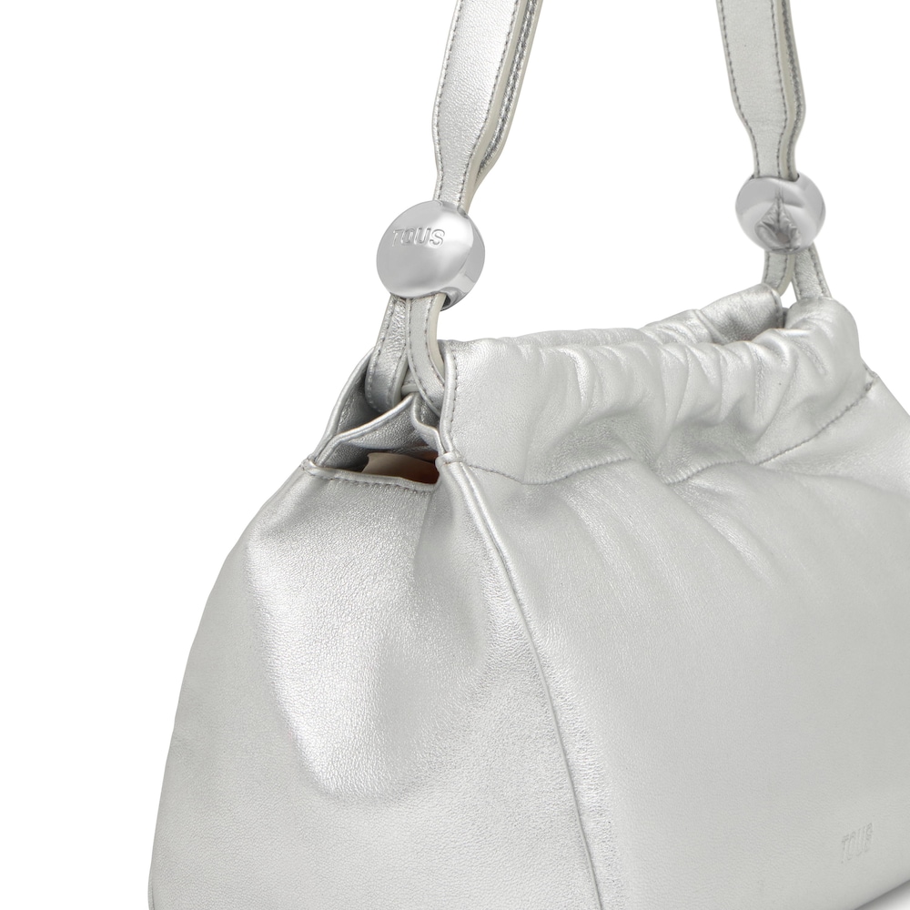Medium silver-colored leather Shopping bag TOUS Gloss