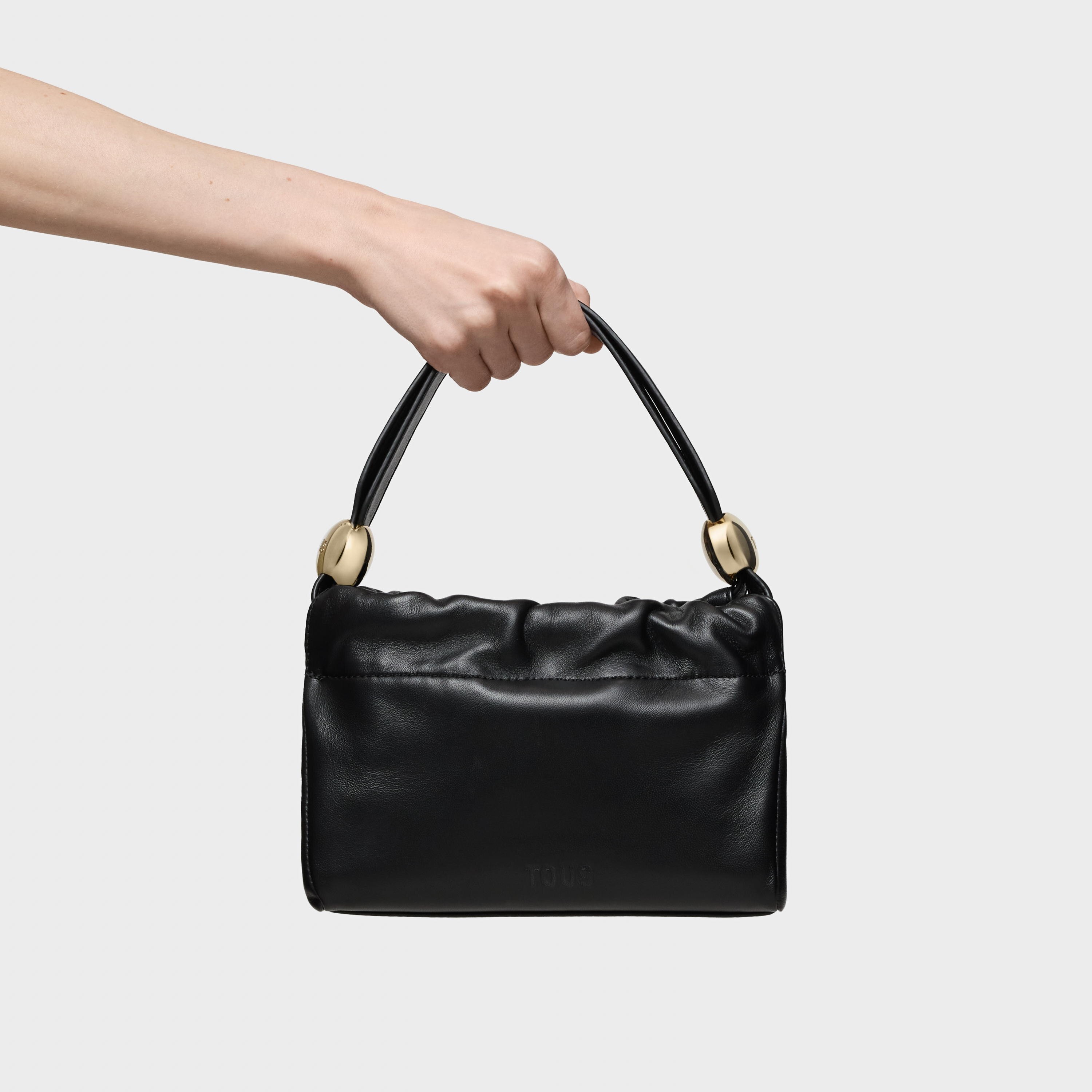 Small black leather Crossbody bag TOUS Gloss