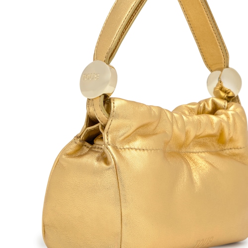 Bandolera pequeña de piel dorada TOUS Gloss