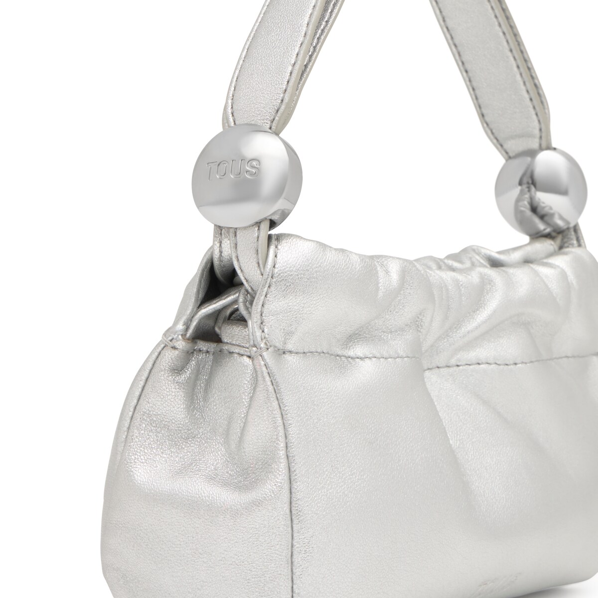 Small silver-colored leather Crossbody bag TOUS Gloss