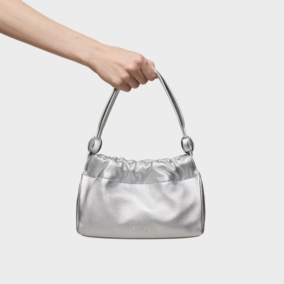 Small silver-colored leather Crossbody bag TOUS Gloss